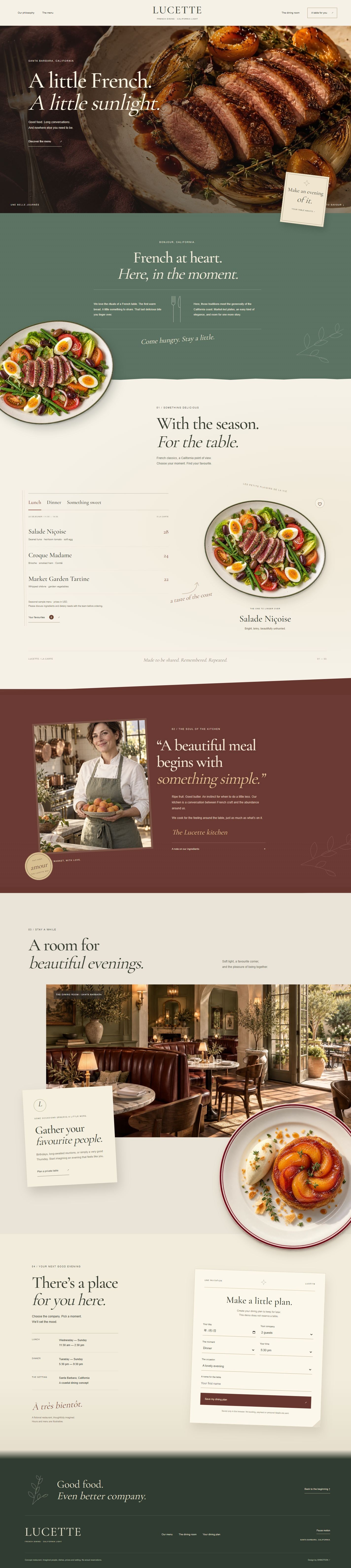 LUCETTE full homepage design