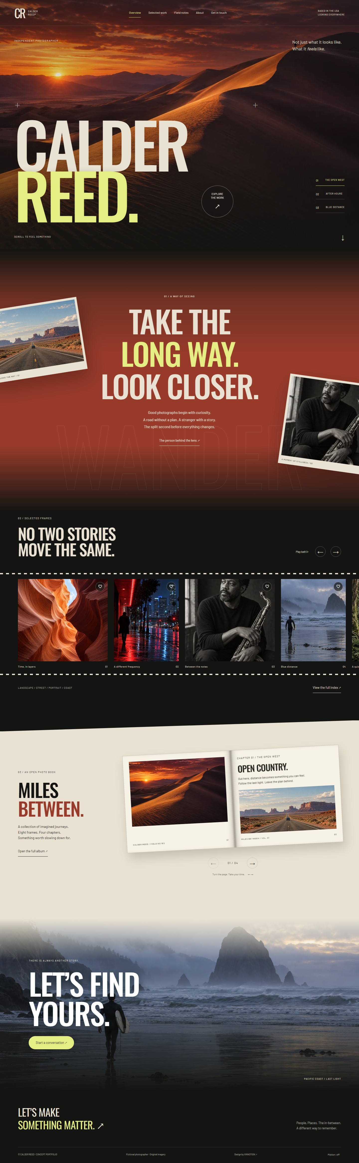 CALDER REED full homepage design