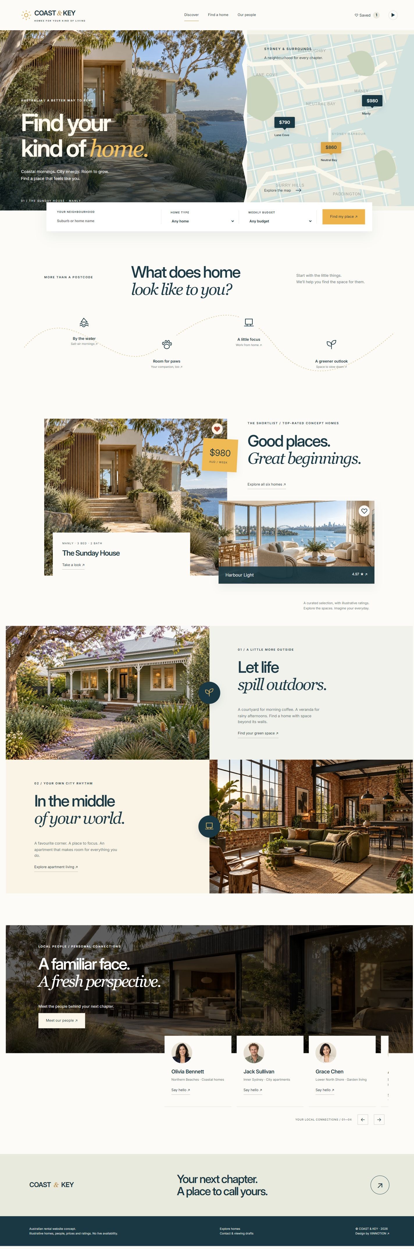 COAST & KEY full homepage design