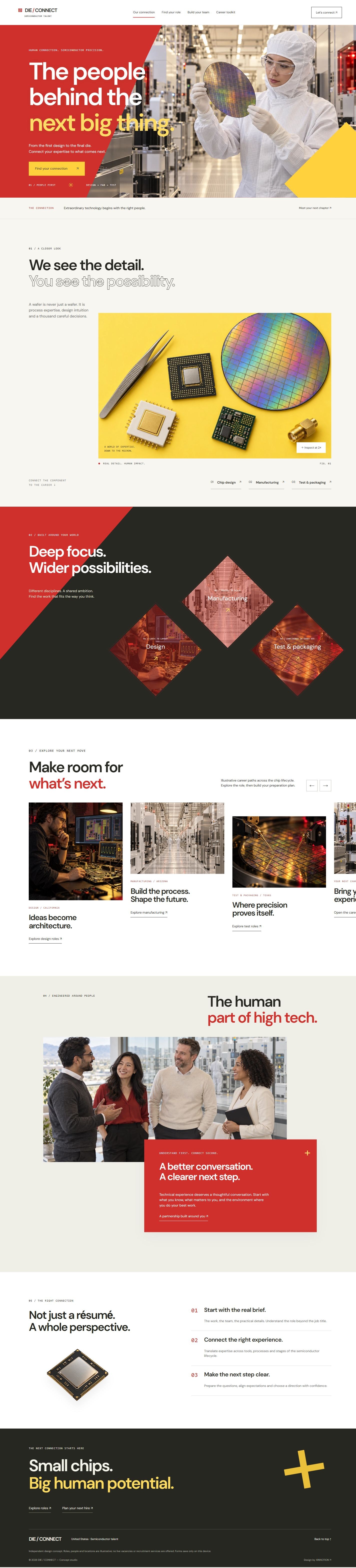 DIE / CONNECT full homepage design