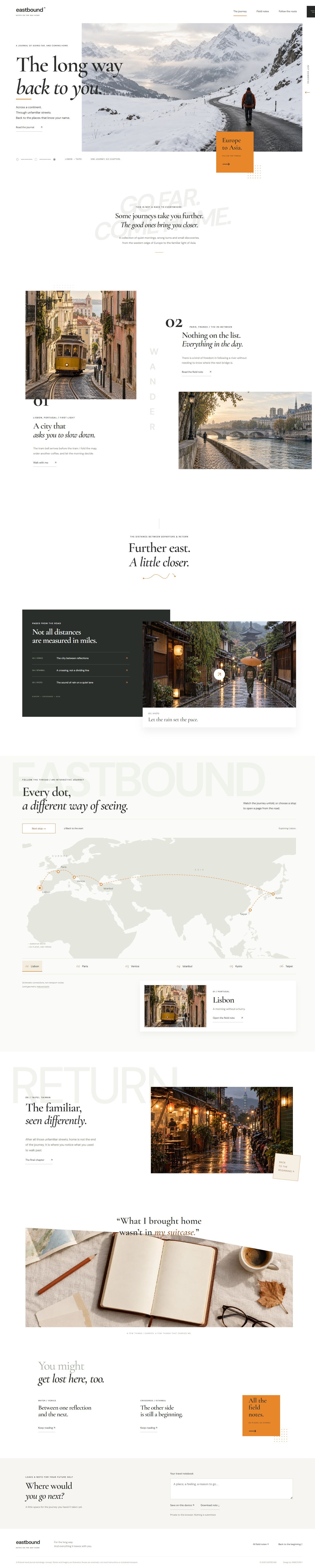 EASTBOUND full homepage design