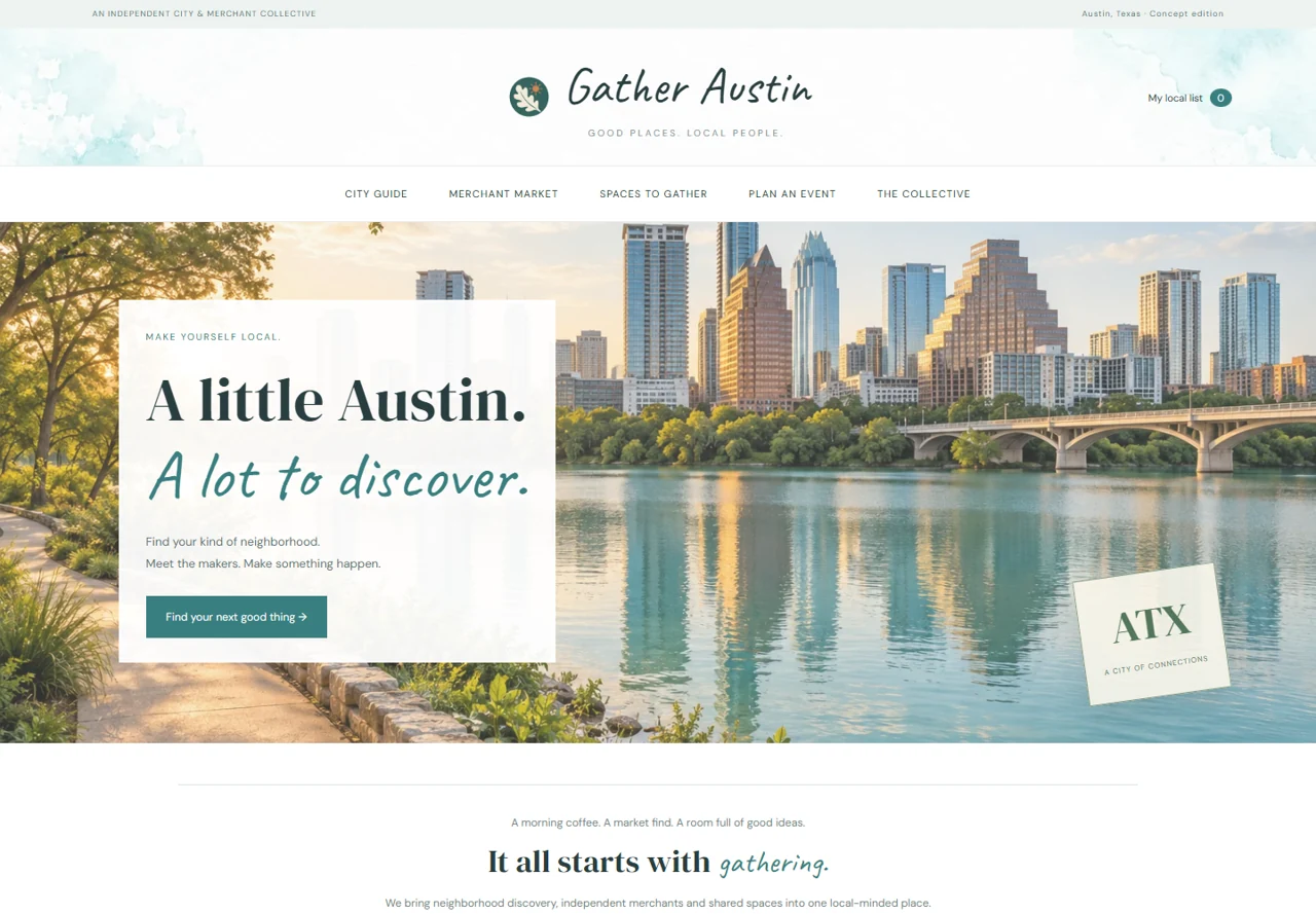 Gather Austin: A distinctive first impression
