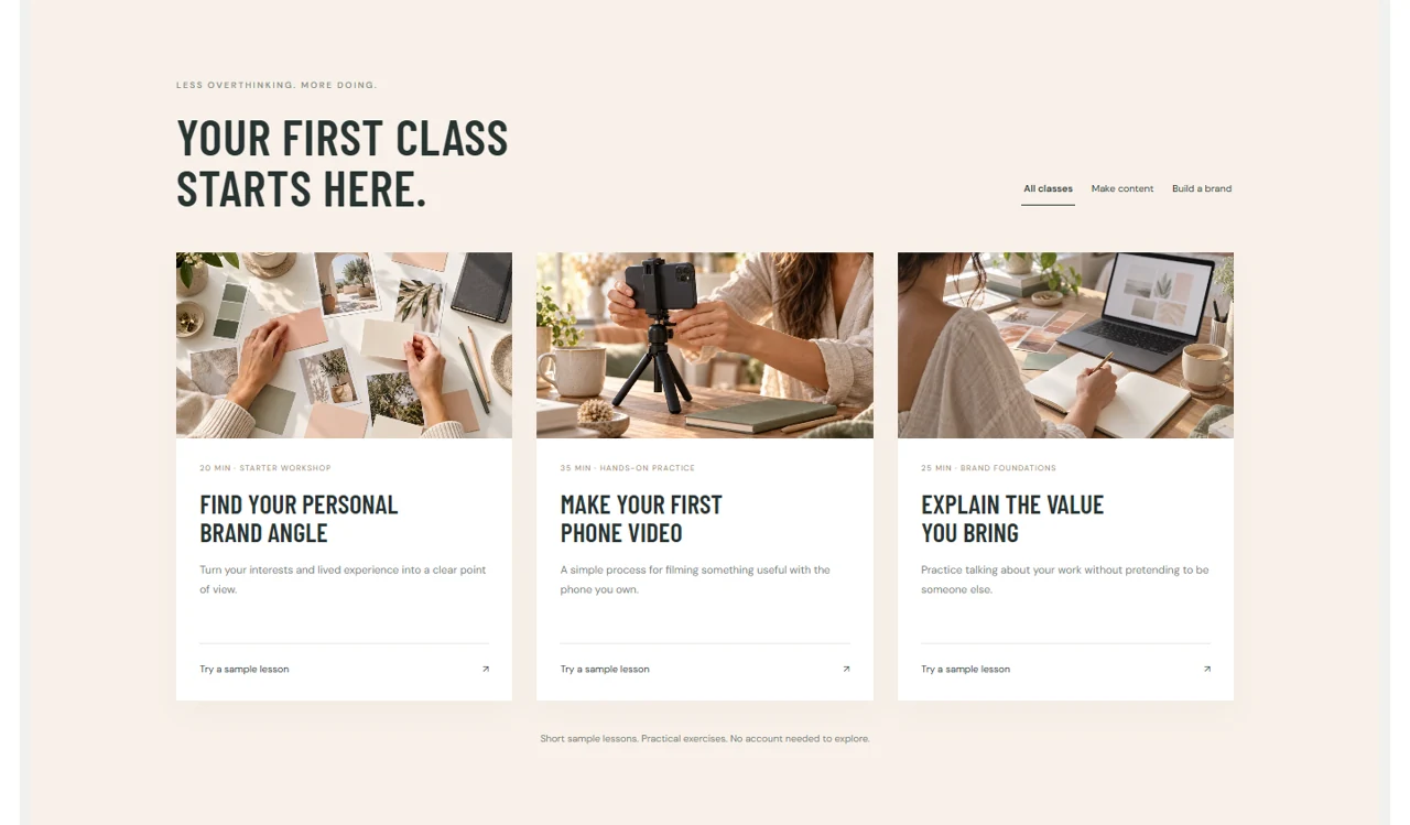 Offscript: Structure that invites a first step