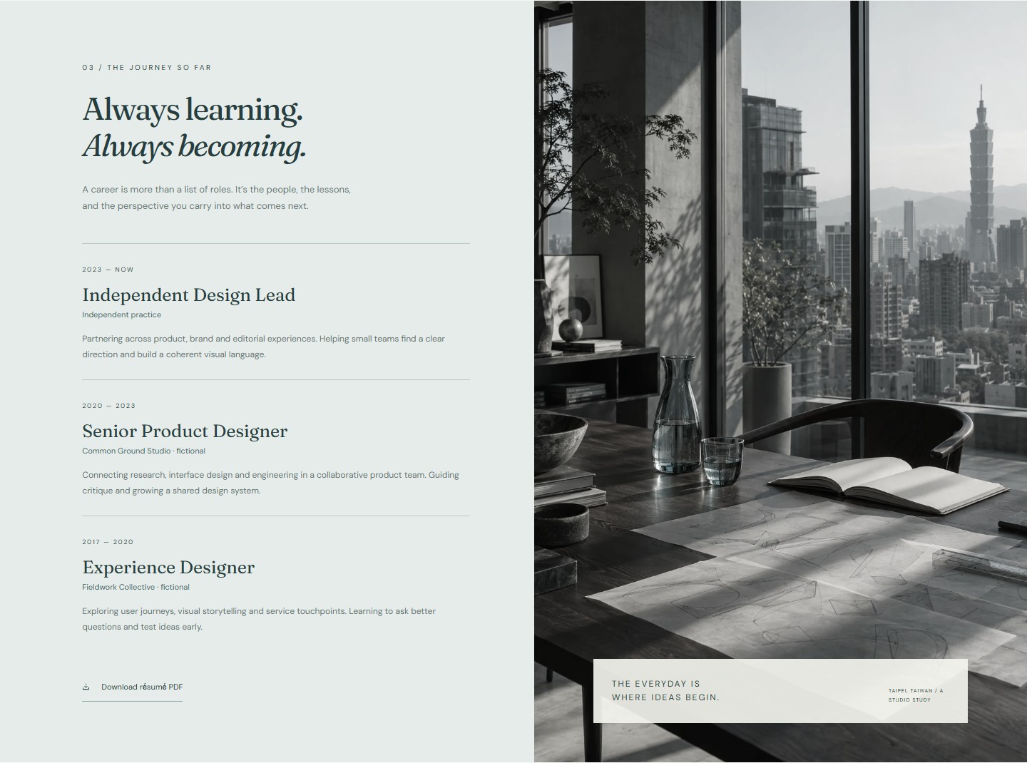 Editorial career and architectural imagery